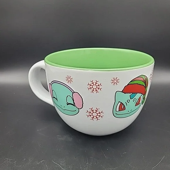 Pokémon Christmas Coffee Mug Cup 24oz Pikachu Charmander‎ Squirtle - Picture 2 of 13